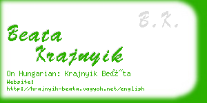 beata krajnyik business card